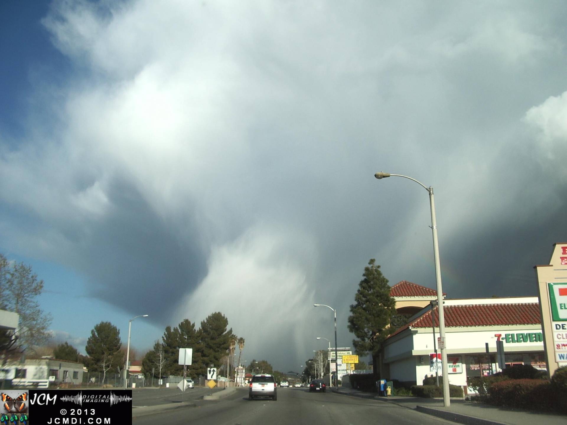 Hailshaft and cumulonimbus cloud in Santa Clarita (canyon country) california